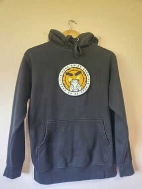 Chief Keef Glo Gang Sun Double Cup Chenille Patch Black Pullover Hoodie Size S